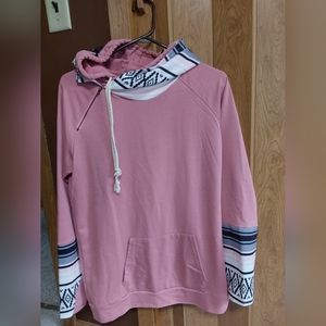Pink long sleeve double hood